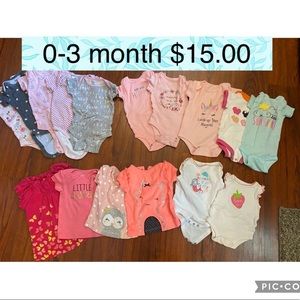 0-3 month baby girl clothes. $15.00 bundle plus shipping